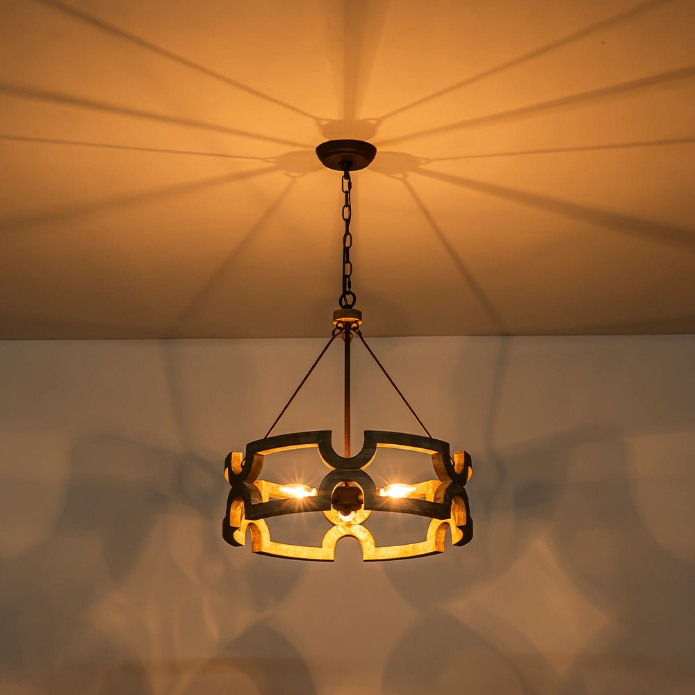 Lampada a sospensione in legno aperta Yrling Farmhouse