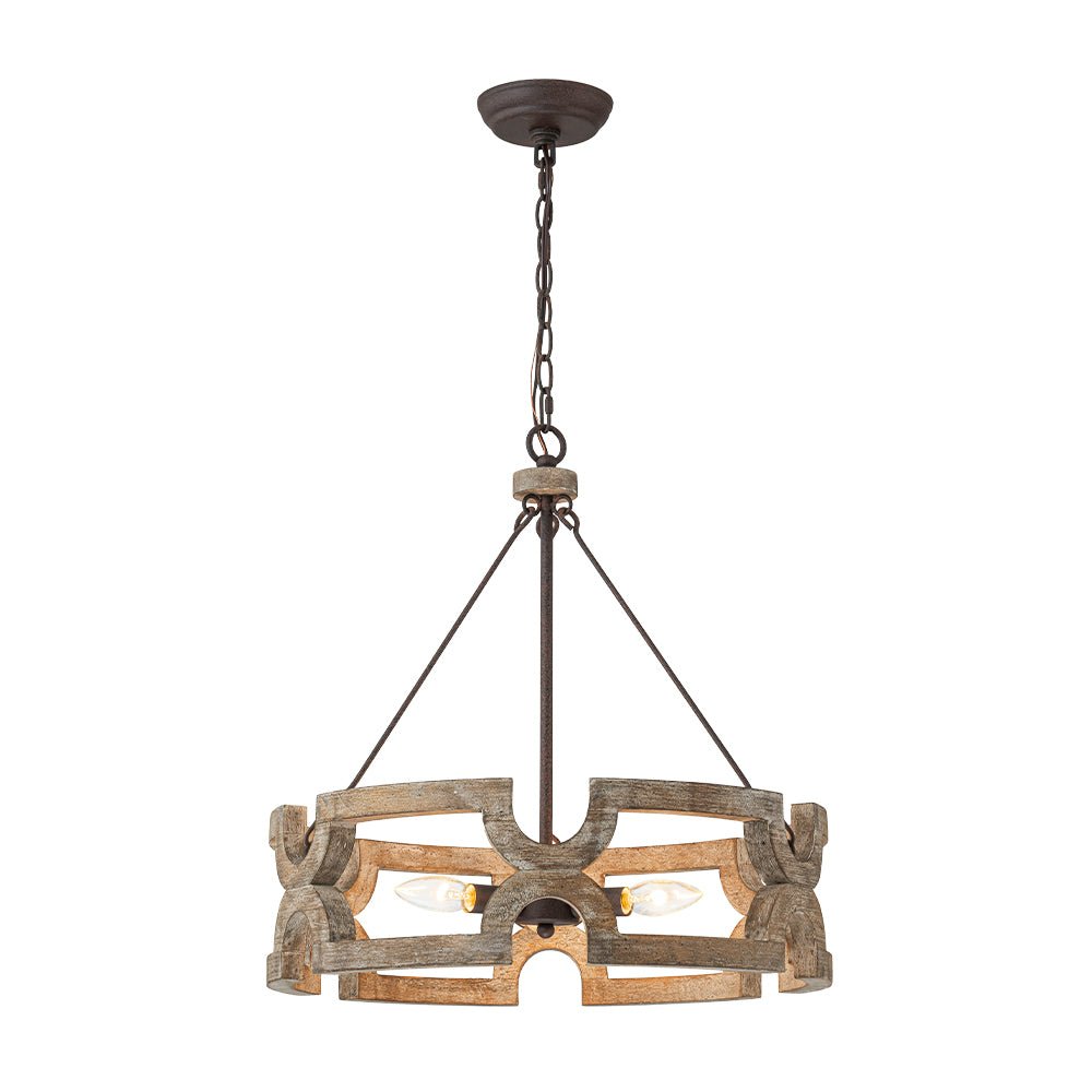 Lampada a sospensione in legno aperta Yrling Farmhouse