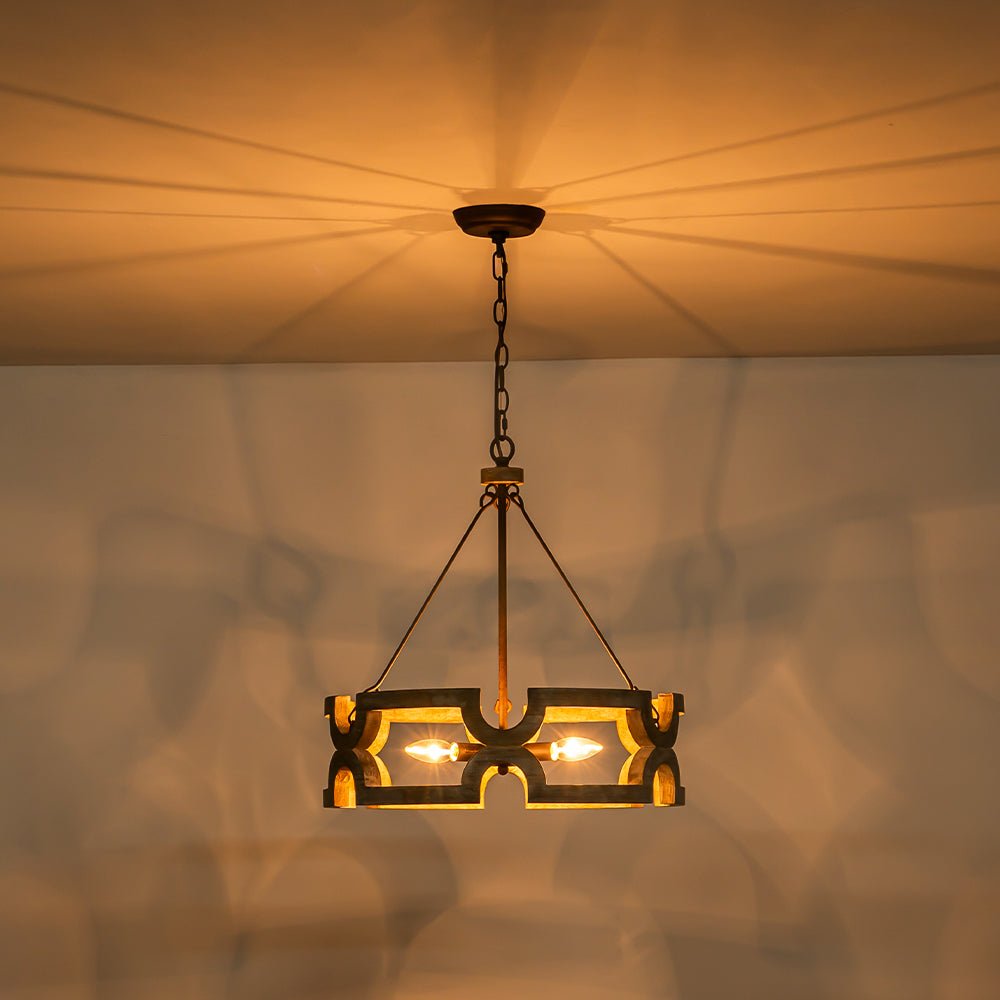 Lampada a sospensione in legno aperta Yrling Farmhouse