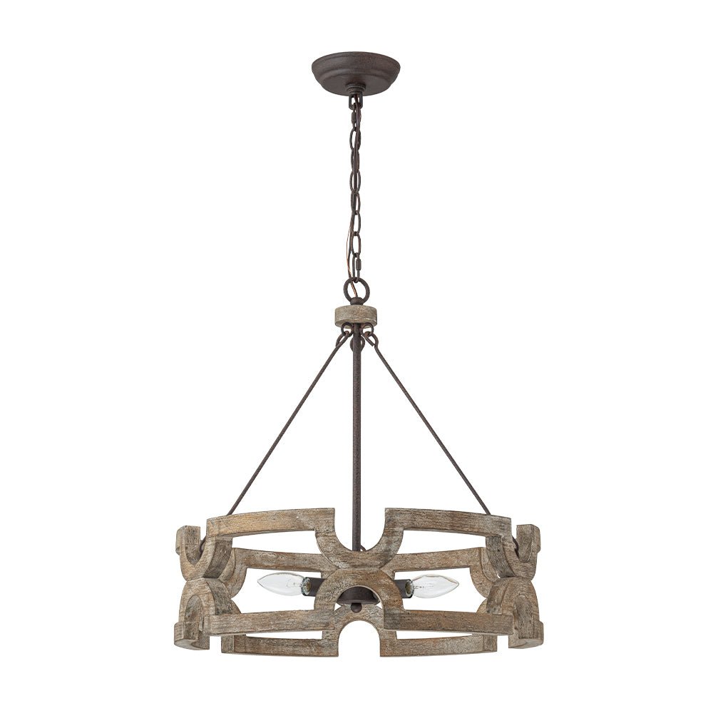 Lampada a sospensione in legno aperta Yrling Farmhouse