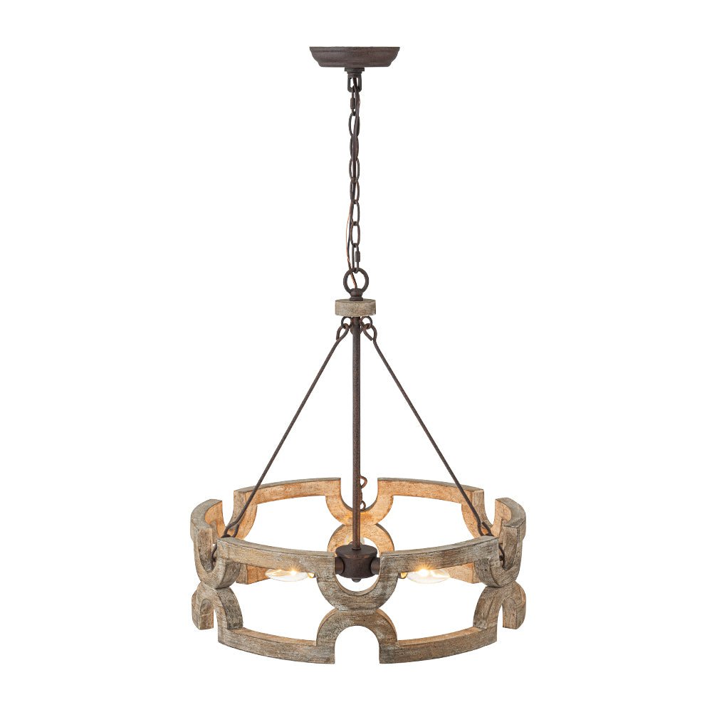 Lampada a sospensione in legno aperta Yrling Farmhouse