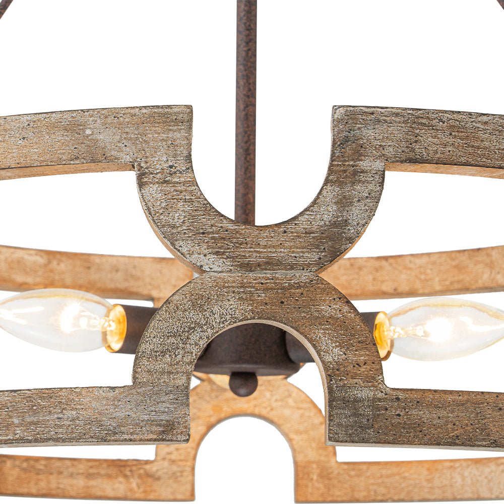 Lampada a sospensione in legno aperta Yrling Farmhouse