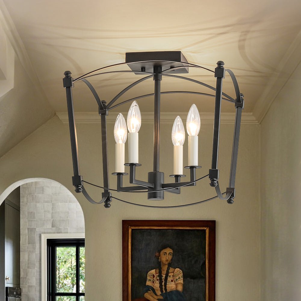 Luston Stile Antico Candelabro Luce da Soffitto Semi Flush
