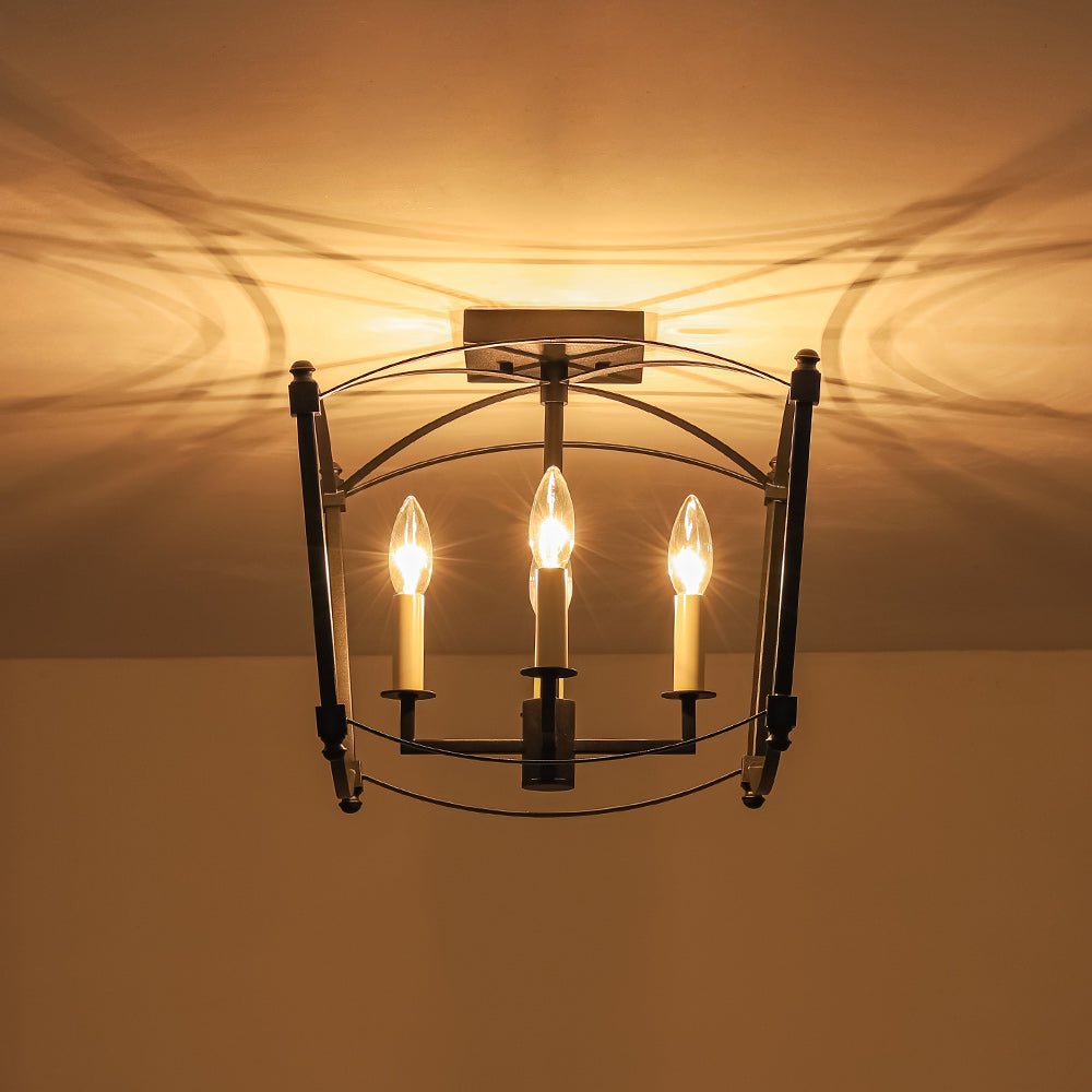 Luston Stile Antico Candelabro Luce da Soffitto Semi Flush