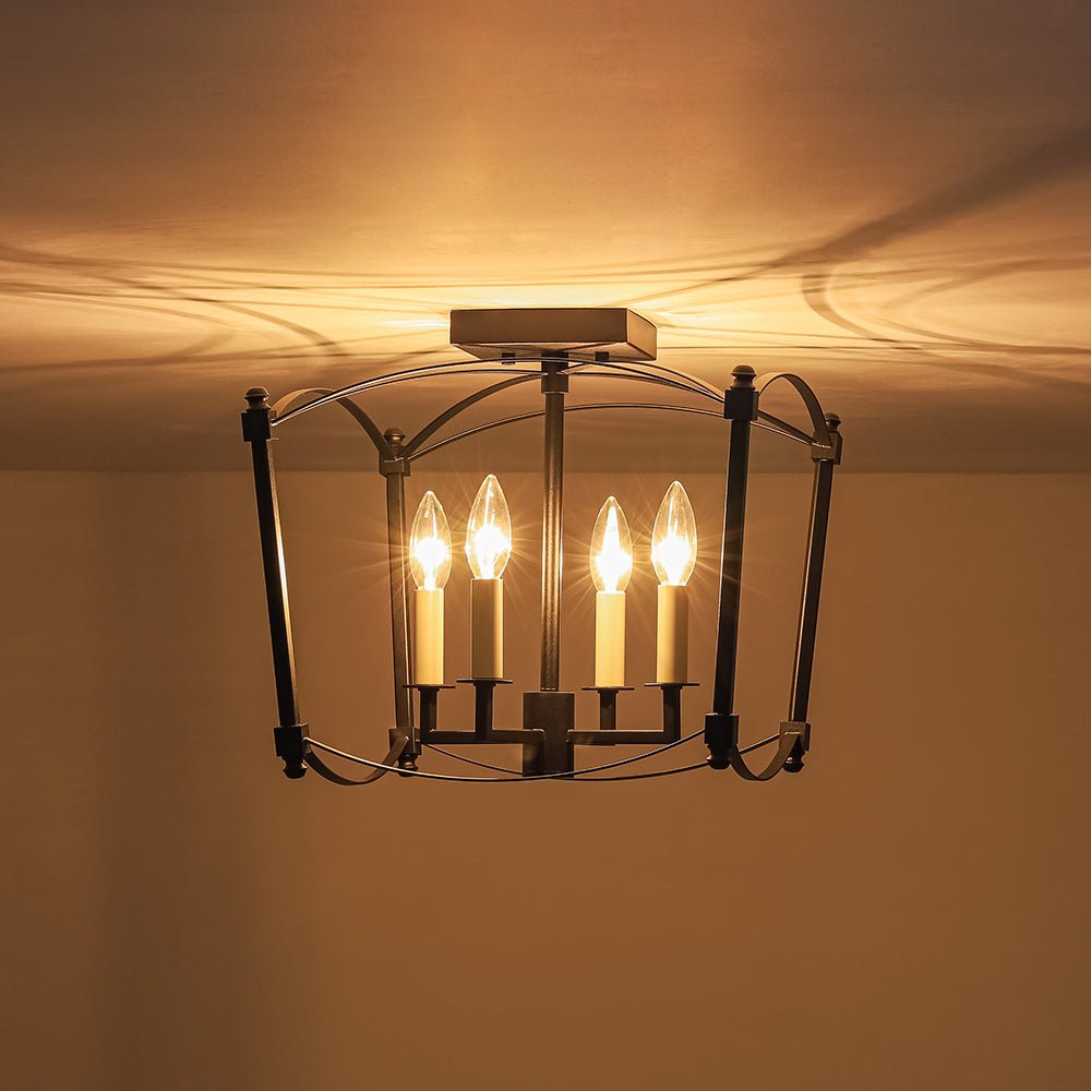 Luston Stile Antico Candelabro Luce da Soffitto Semi Flush