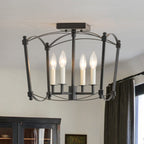 Luston Stile Antico Candelabro Luce da Soffitto Semi Flush