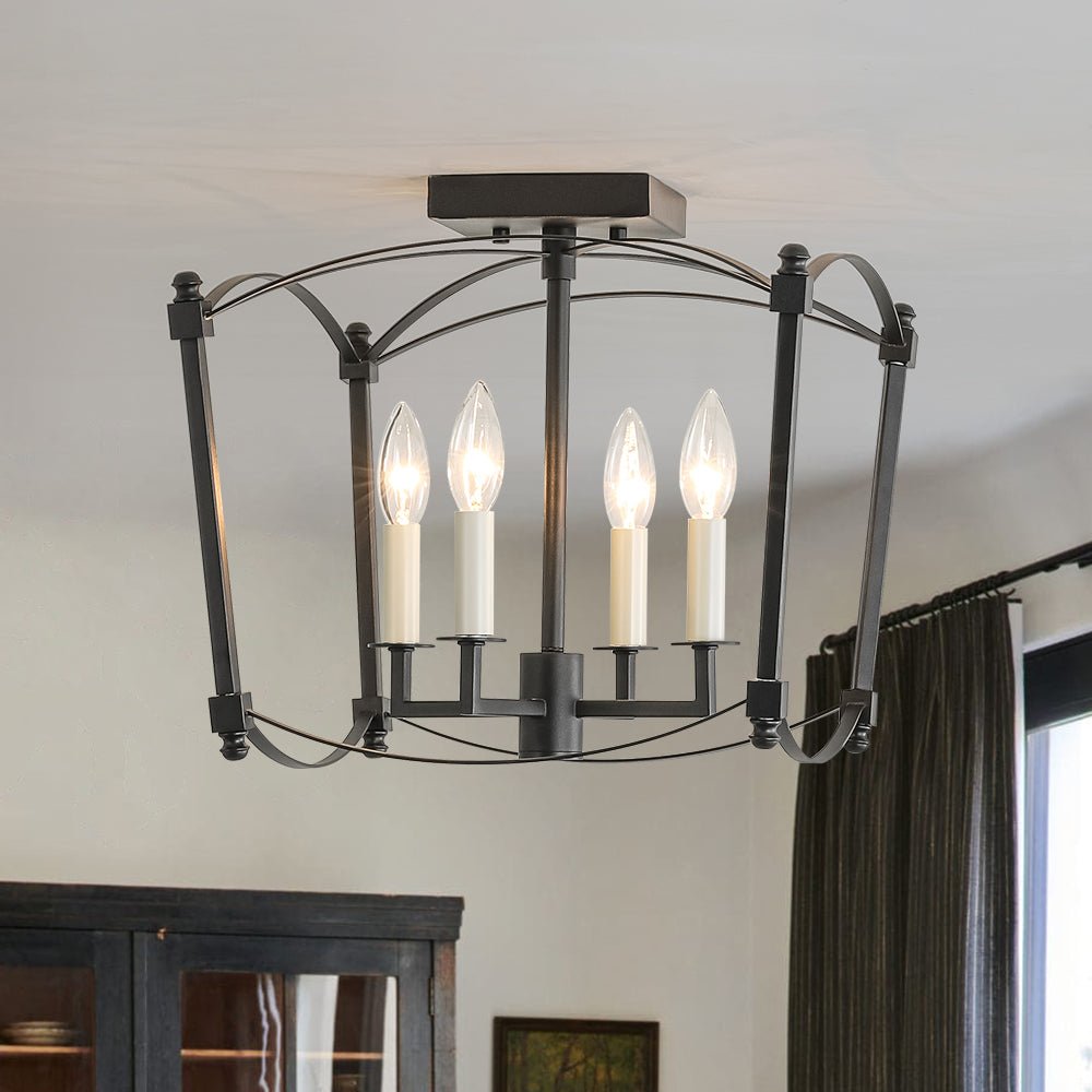 Luston Stile Antico Candelabro Luce da Soffitto Semi Flush