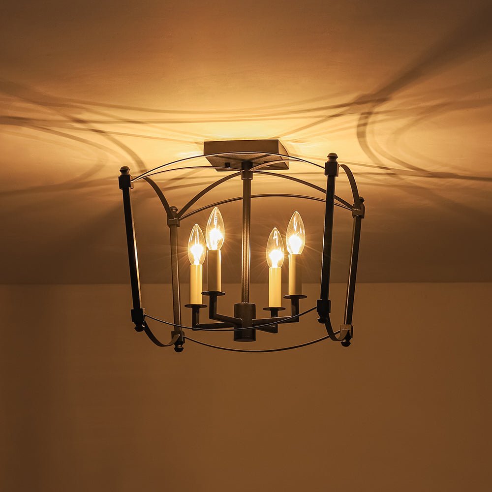 Luston Stile Antico Candelabro Luce da Soffitto Semi Flush