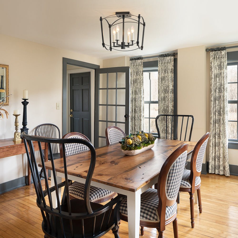 Luston Stile Antico Candelabro Luce da Soffitto Semi Flush