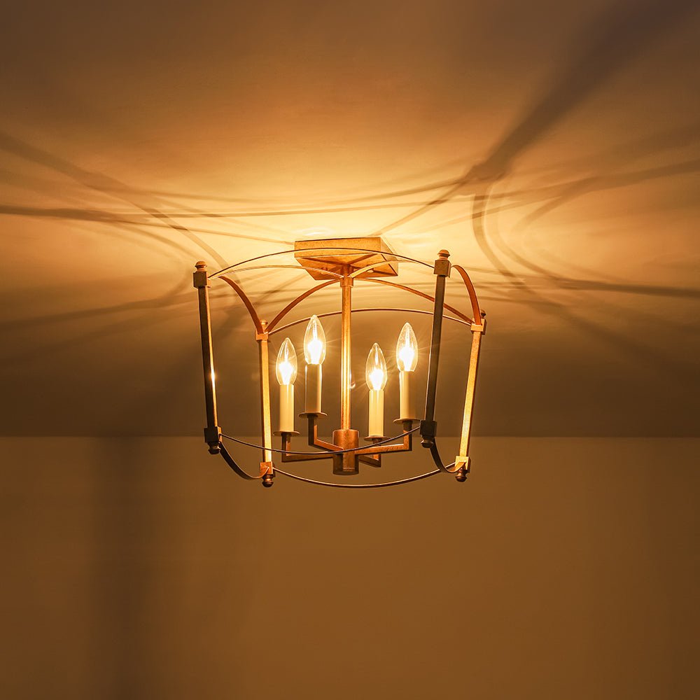 Luston Stile Antico Candelabro Luce da Soffitto Semi Flush
