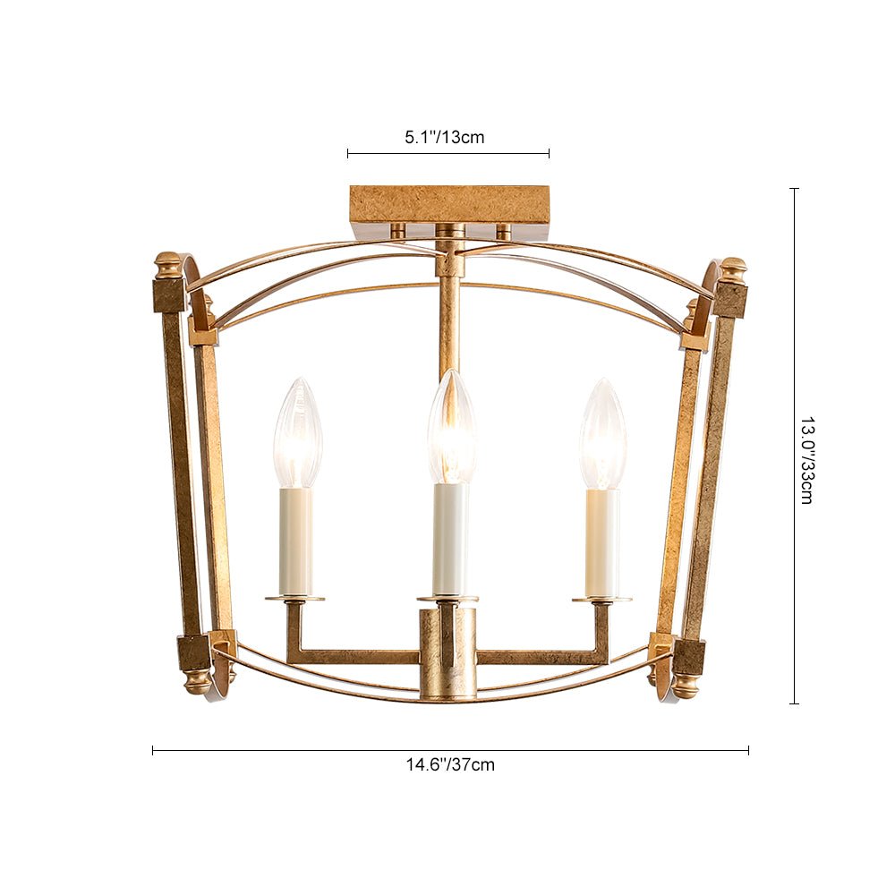 Luston Stile Antico Candelabro Luce da Soffitto Semi Flush