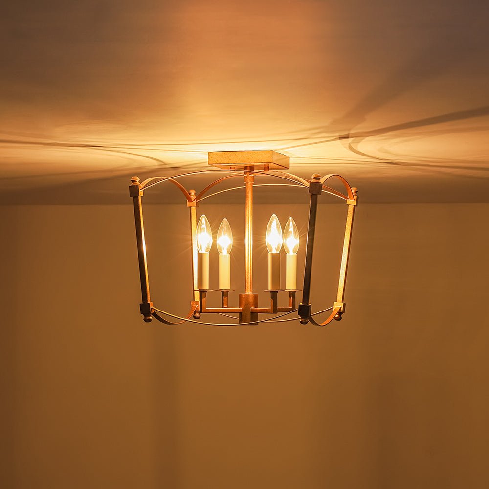 Luston Stile Antico Candelabro Luce da Soffitto Semi Flush