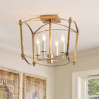 Luston Stile Antico Candelabro Luce da Soffitto Semi Flush