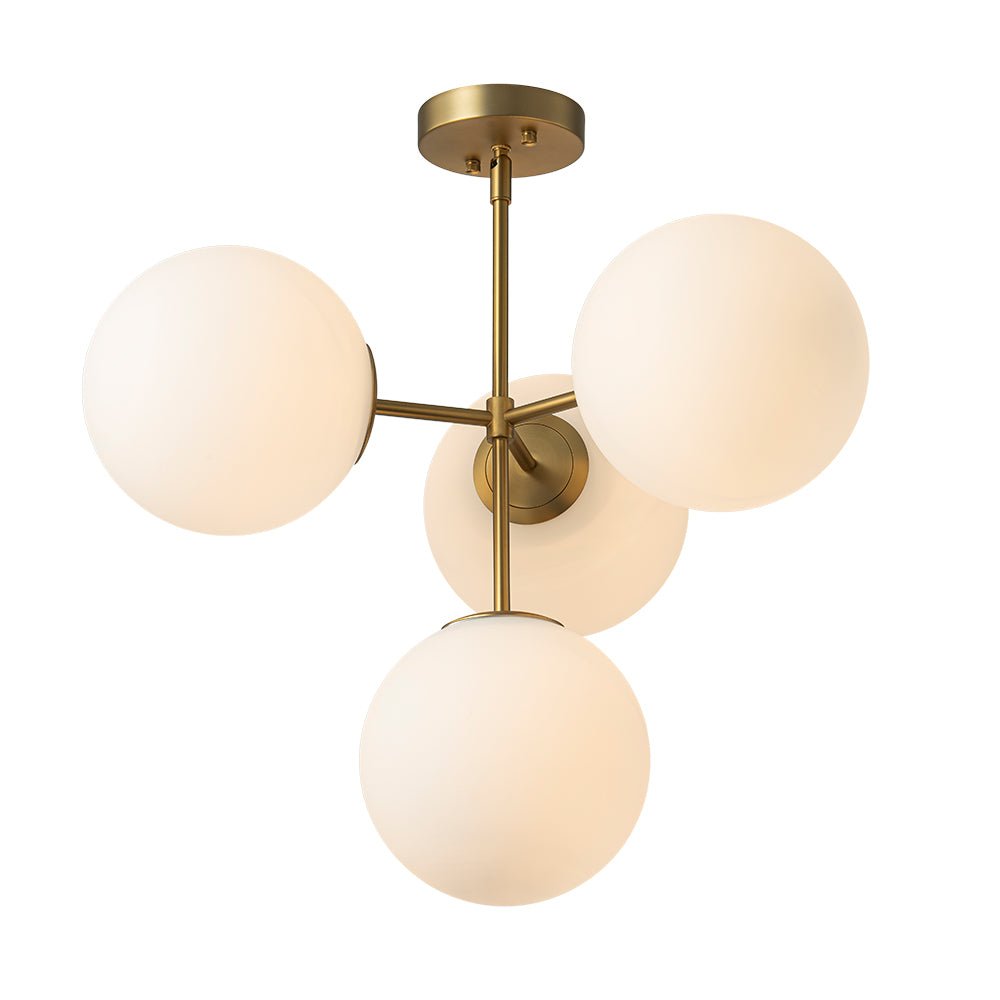 Lampadario Semi Flush in Vetro Opale Minimalista Astria