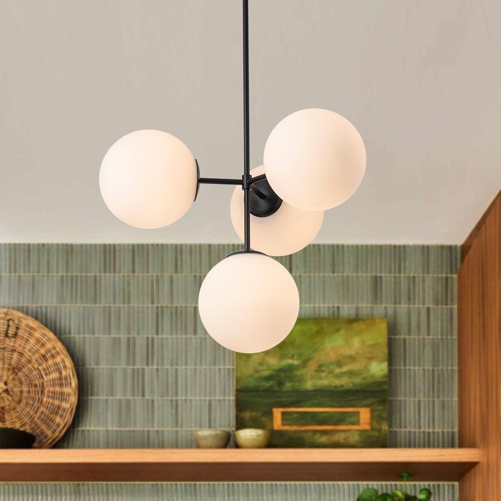 Lampadario Semi Flush in Vetro Opale Minimalista Astria