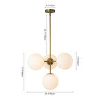 Lampadario Semi Flush in Vetro Opale Minimalista Astria