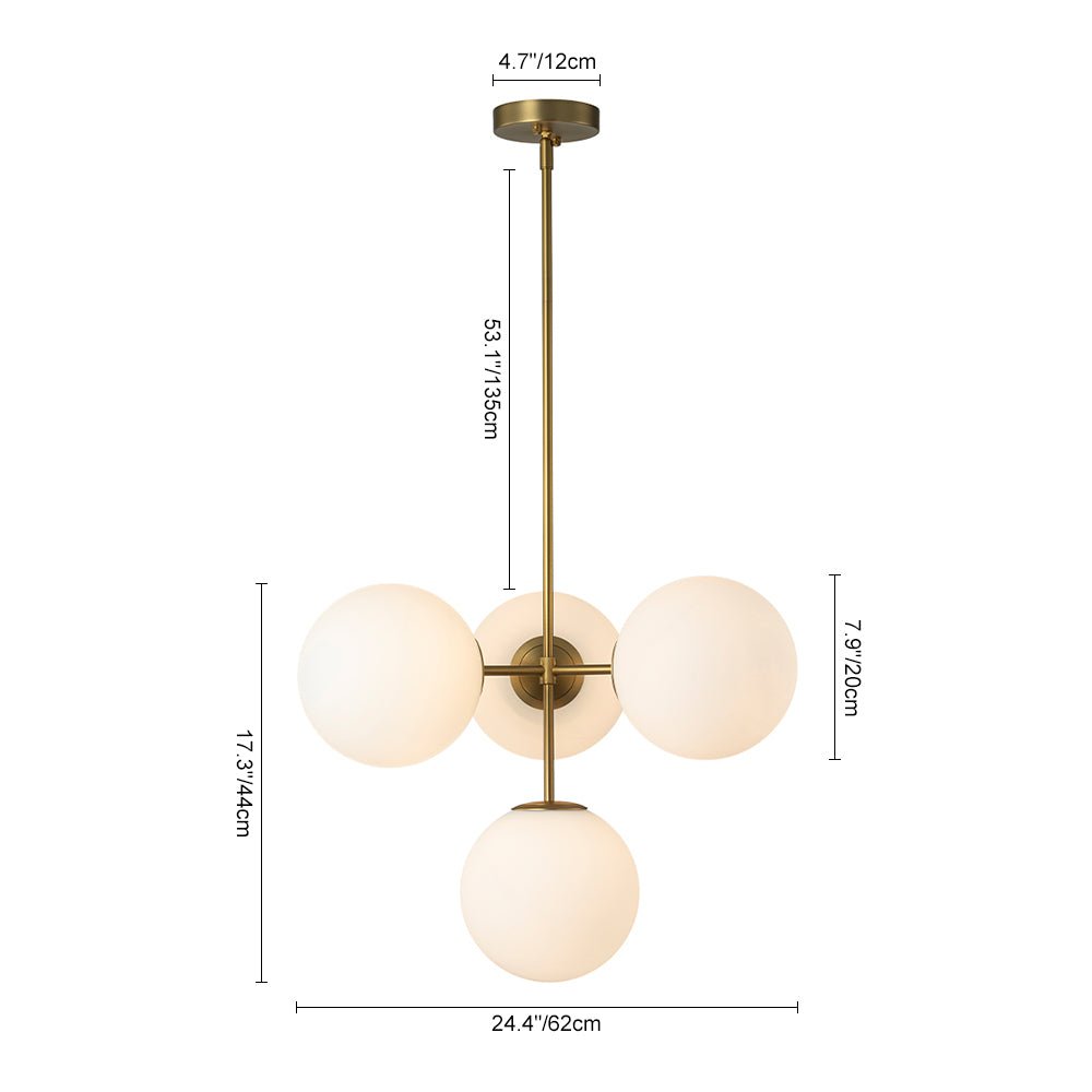 Lampadario Semi Flush in Vetro Opale Minimalista Astria