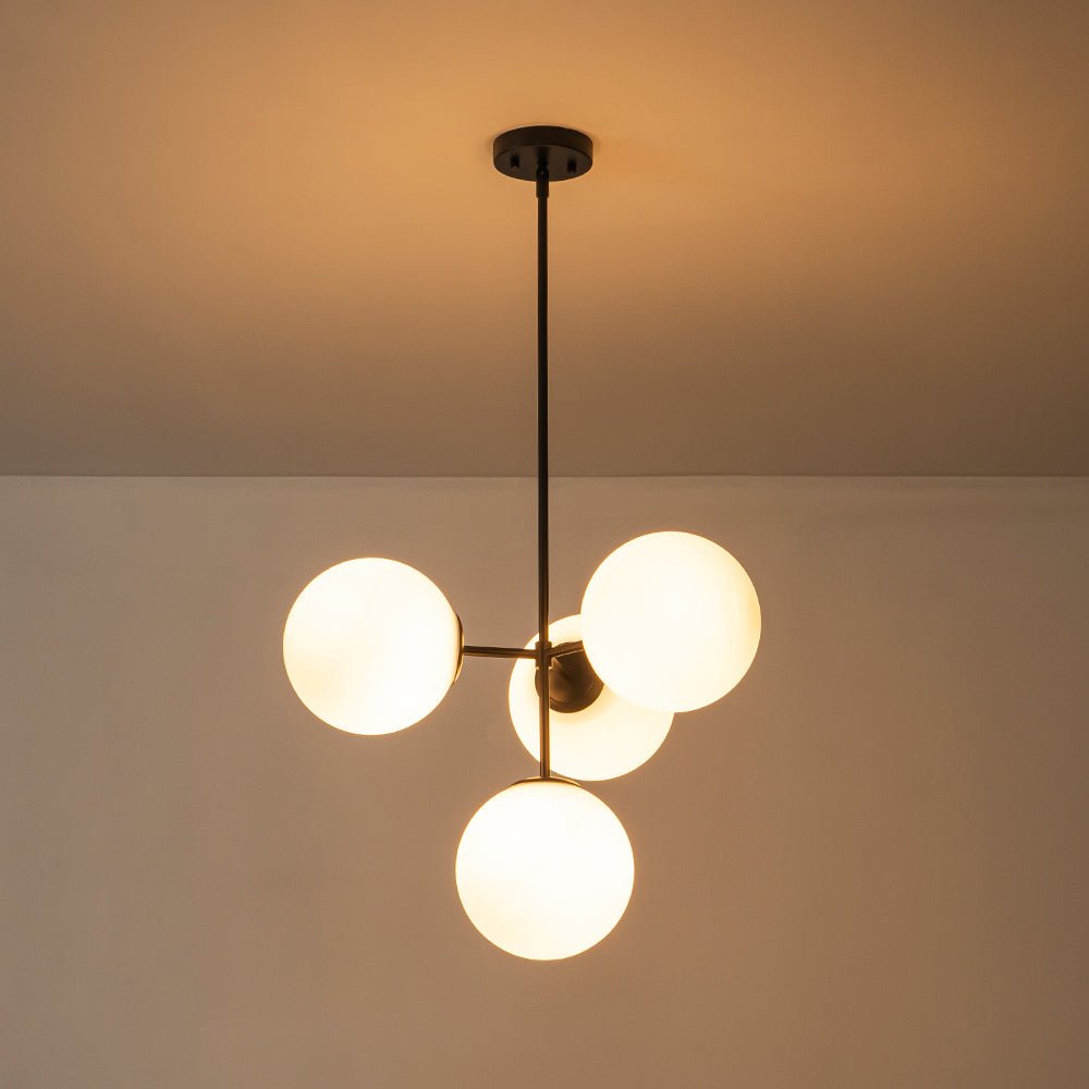 Lampadario Semi Flush in Vetro Opale Minimalista Astria
