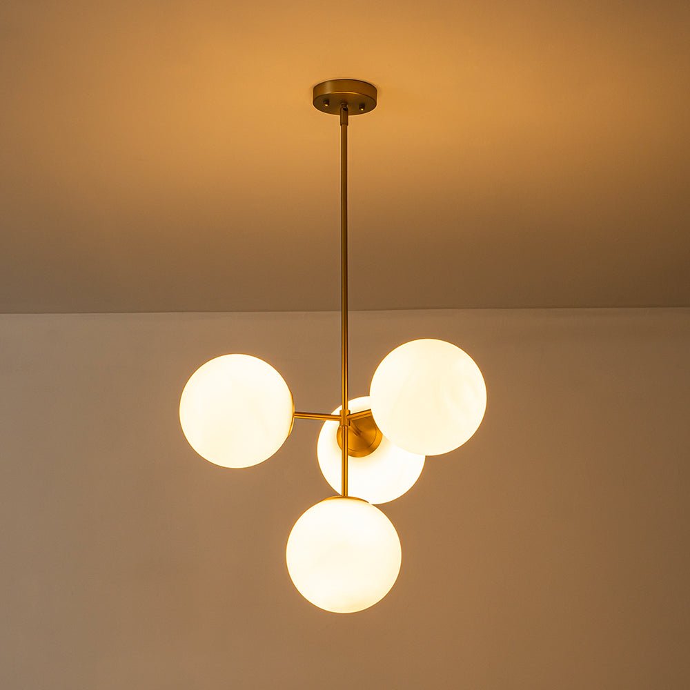 Lampadario Semi Flush in Vetro Opale Minimalista Astria