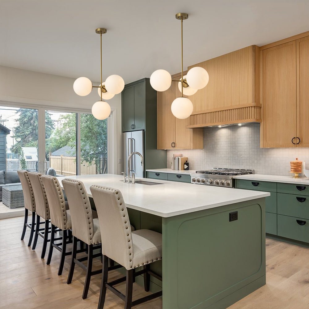 Lampadario Semi Flush in Vetro Opale Minimalista Astria