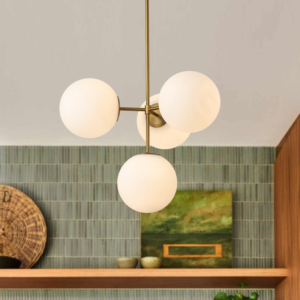 Lampadario Semi Flush in Vetro Opale Minimalista Astria