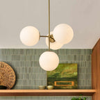 Lampadario Semi Flush in Vetro Opale Minimalista Astria