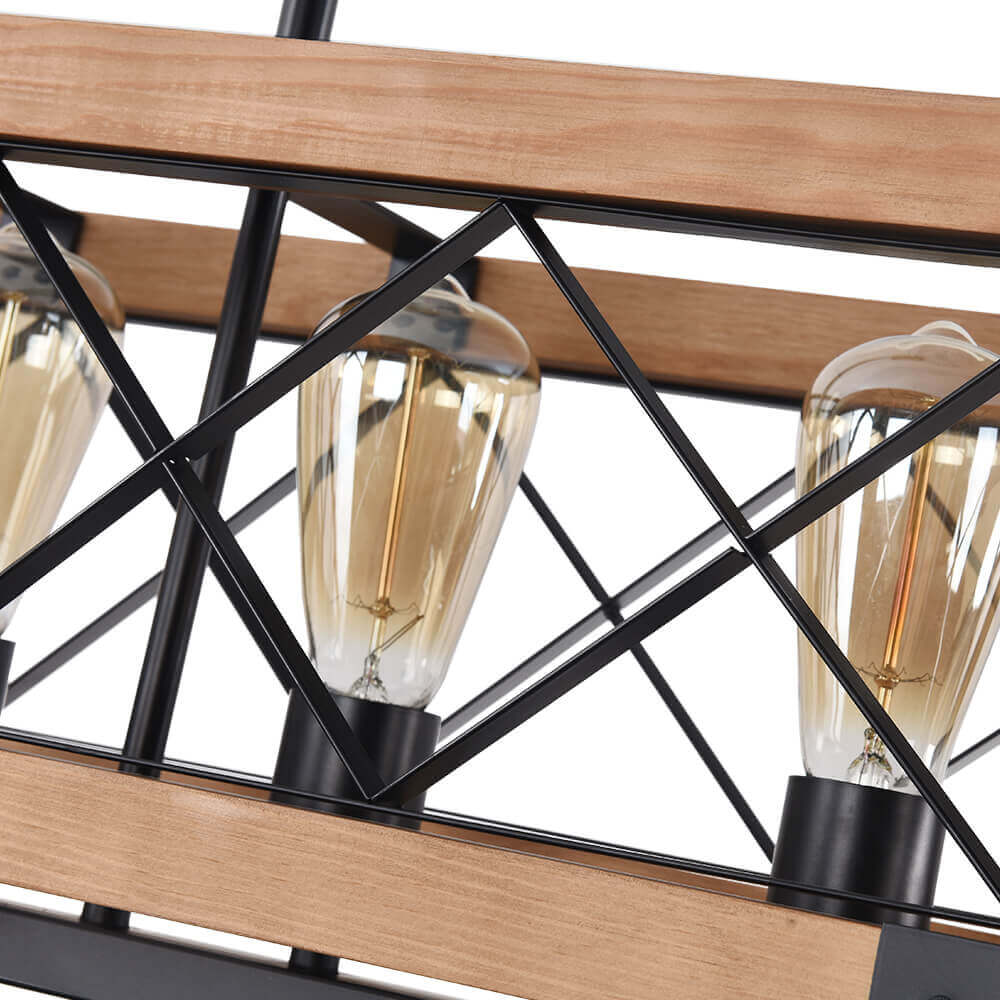 Lampadario Moderno in Legno Astora