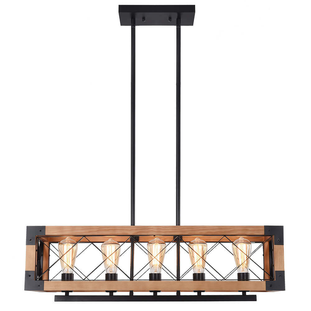 Lampadario Moderno in Legno Astora
