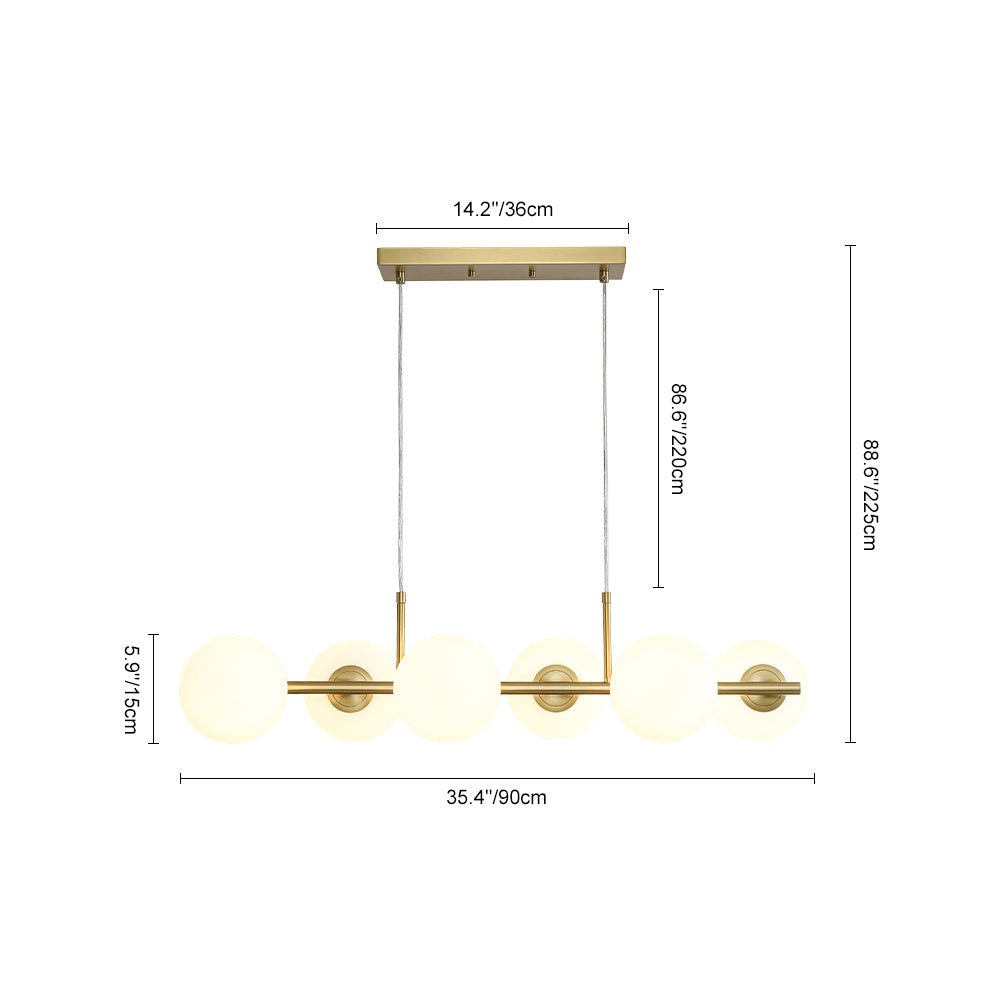 Lampadario Lineare in Vetro Opalino Fljotulix