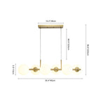 Lampadario Lineare in Vetro Opalino Fljotulix