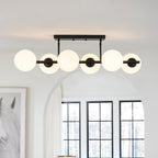 Lampadario Lineare in Vetro Opalino Fljotulix