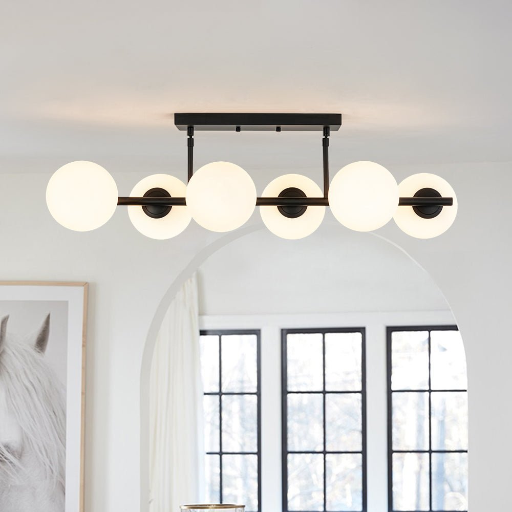 Lampadario Lineare in Vetro Opalino Fljotulix