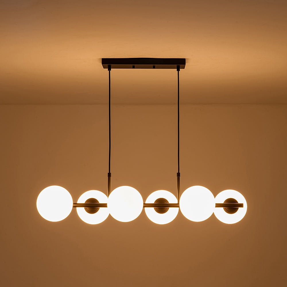 Lampadario Lineare in Vetro Opalino Fljotulix