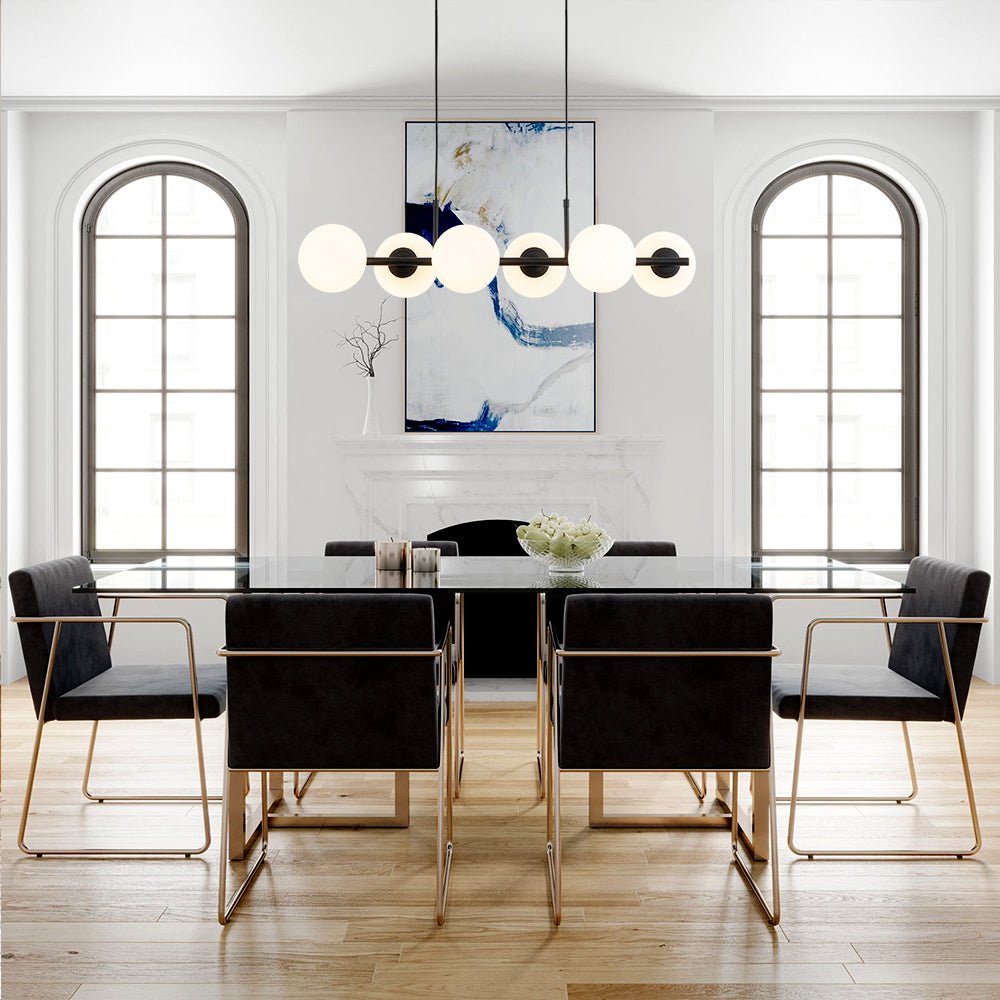 Lampadario Lineare in Vetro Opalino Fljotulix
