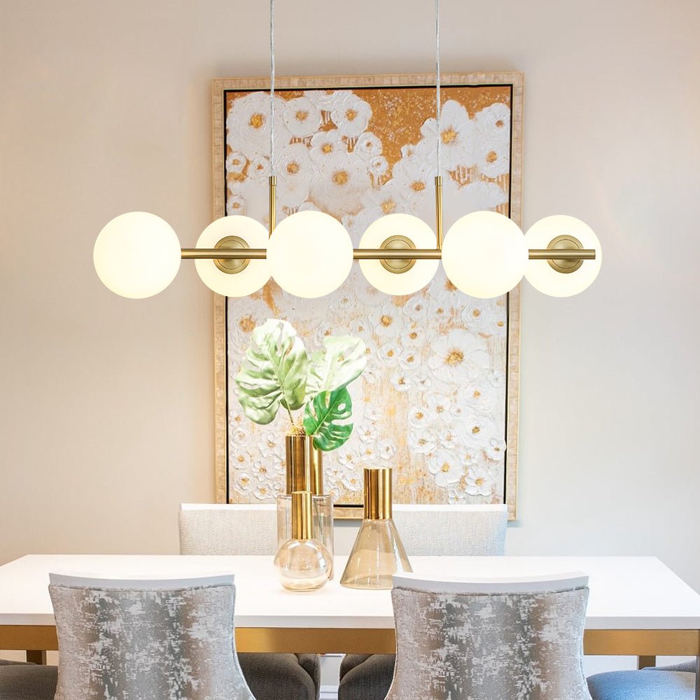 Lampadario Lineare in Vetro Opalino Fljotulix