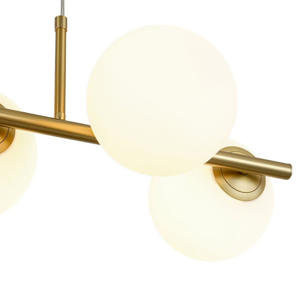 Lampadario Lineare in Vetro Opalino Fljotulix