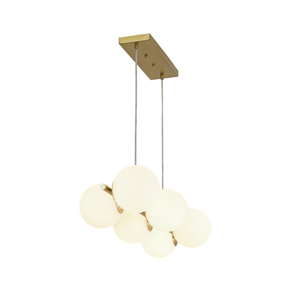Lampadario Lineare in Vetro Opalino Fljotulix