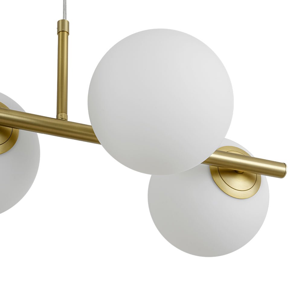 Lampadario Lineare in Vetro Opalino Fljotulix