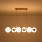 Lampadario Lineare in Vetro Opalino Fljotulix