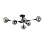 Xenuvium Globe Linear Sputnik Faretto a Soffitto in Vetro Fumé Semi Flush
