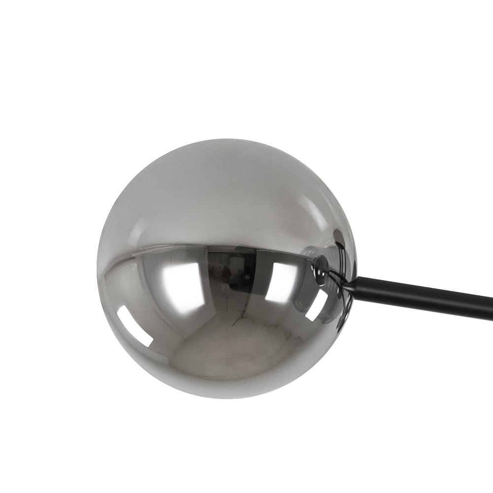 Xenuvium Globe Linear Sputnik Faretto a Soffitto in Vetro Fumé Semi Flush