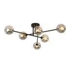 Xenuvium Globe Linear Sputnik Faretto a Soffitto in Vetro Fumé Semi Flush