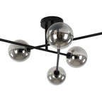 Xenuvium Globe Linear Sputnik Faretto a Soffitto in Vetro Fumé Semi Flush