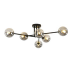 Xenuvium Globe Linear Sputnik Faretto a Soffitto in Vetro Fumé Semi Flush