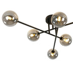 Xenuvium Globe Linear Sputnik Faretto a Soffitto in Vetro Fumé Semi Flush