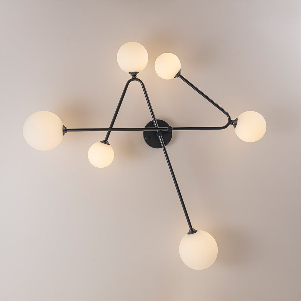 Vireta Linear Sputnik Semi Flush Mount Ceiling Light