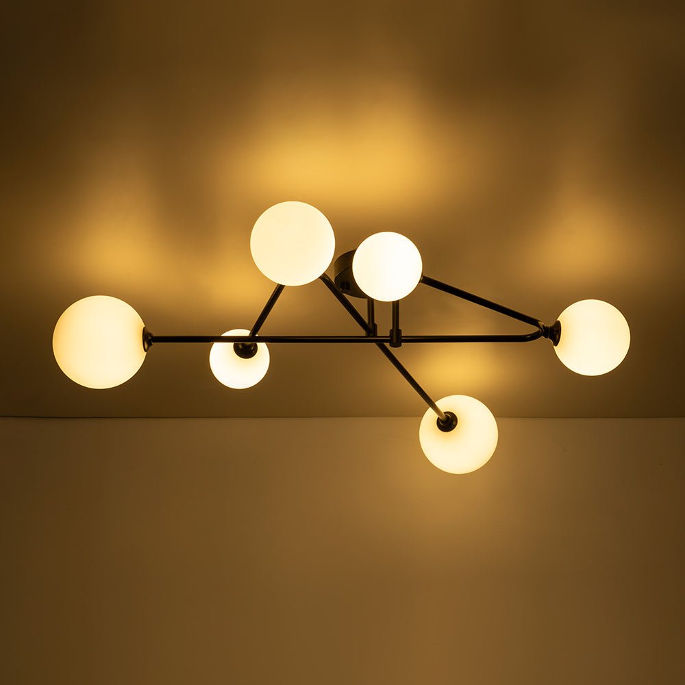Vireta Linear Sputnik Semi Flush Mount Ceiling Light