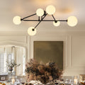 Vireta Linear Sputnik Semi Flush Mount Ceiling Light