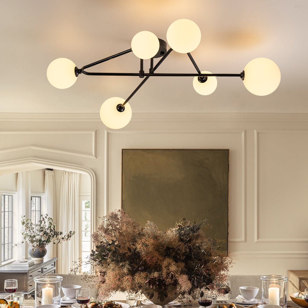 Vireta Linear Sputnik Semi Flush Mount Ceiling Light