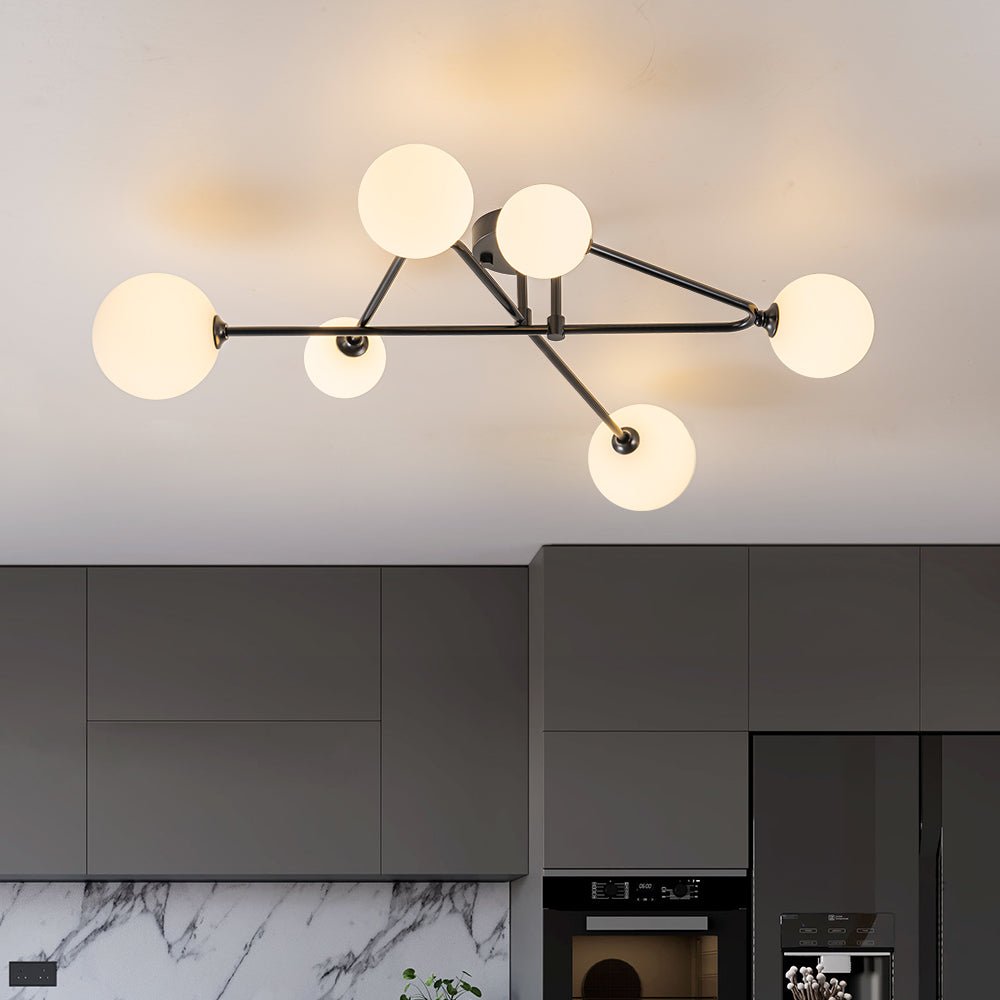 Vireta Linear Sputnik Semi Flush Mount Ceiling Light